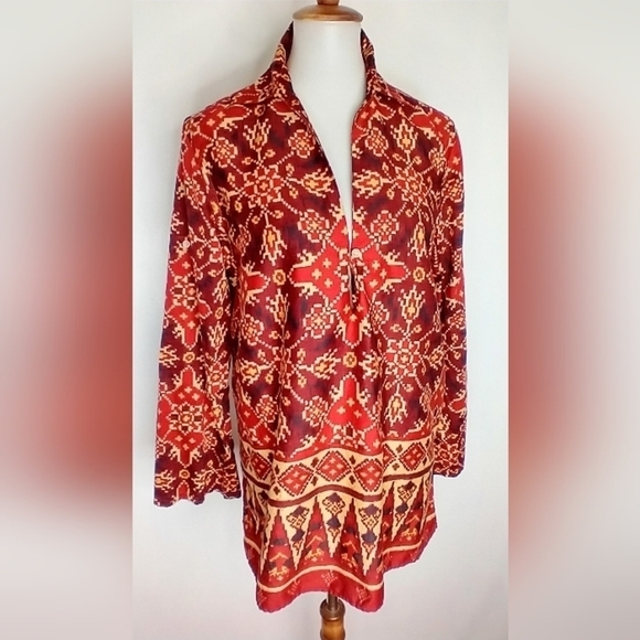 LAUREN PATTERNED COTTON BLOUSE - Picture 1 of 6